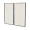 32" x 17" White Wood Geometric Home Wall Décor Set with Black Frame